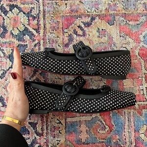 Christian Louboutin Mamastrapitina embellished mesh ballet flats